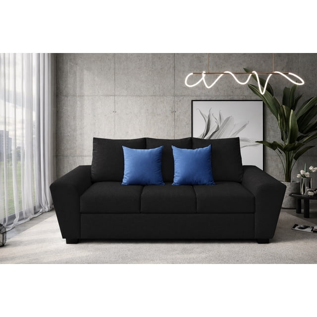Sofa EL BAZAR STORE Islandia Lino Negro 3 plazas Modular Moderno Sala