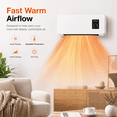 thumbnail image 5 of Wall Mount Space Heater 1500W Air Condition Inspired Household Warmer with Remote Control Fast Heating for Bedroom and Handy Daily Towels Drying Function, 5 of 7