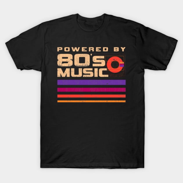 Powered By 80s Music Cassette Rétro Nostalgie T-Shirt Unisexe, pour et Femmes, jusqu'à la Taille 3TG