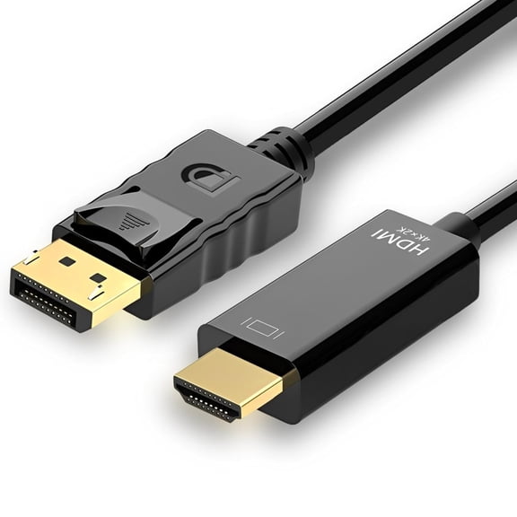 4K 60Hz Displayport to HDMI Cable 6ft, NOT HDMI to Displayport Adapter, Display Port to HDMI Cable for Dell Lenovo HP Laptop Desktop PC Monitor TV GPU NVIDIA AMD, DP to HDMI Adapter Cord