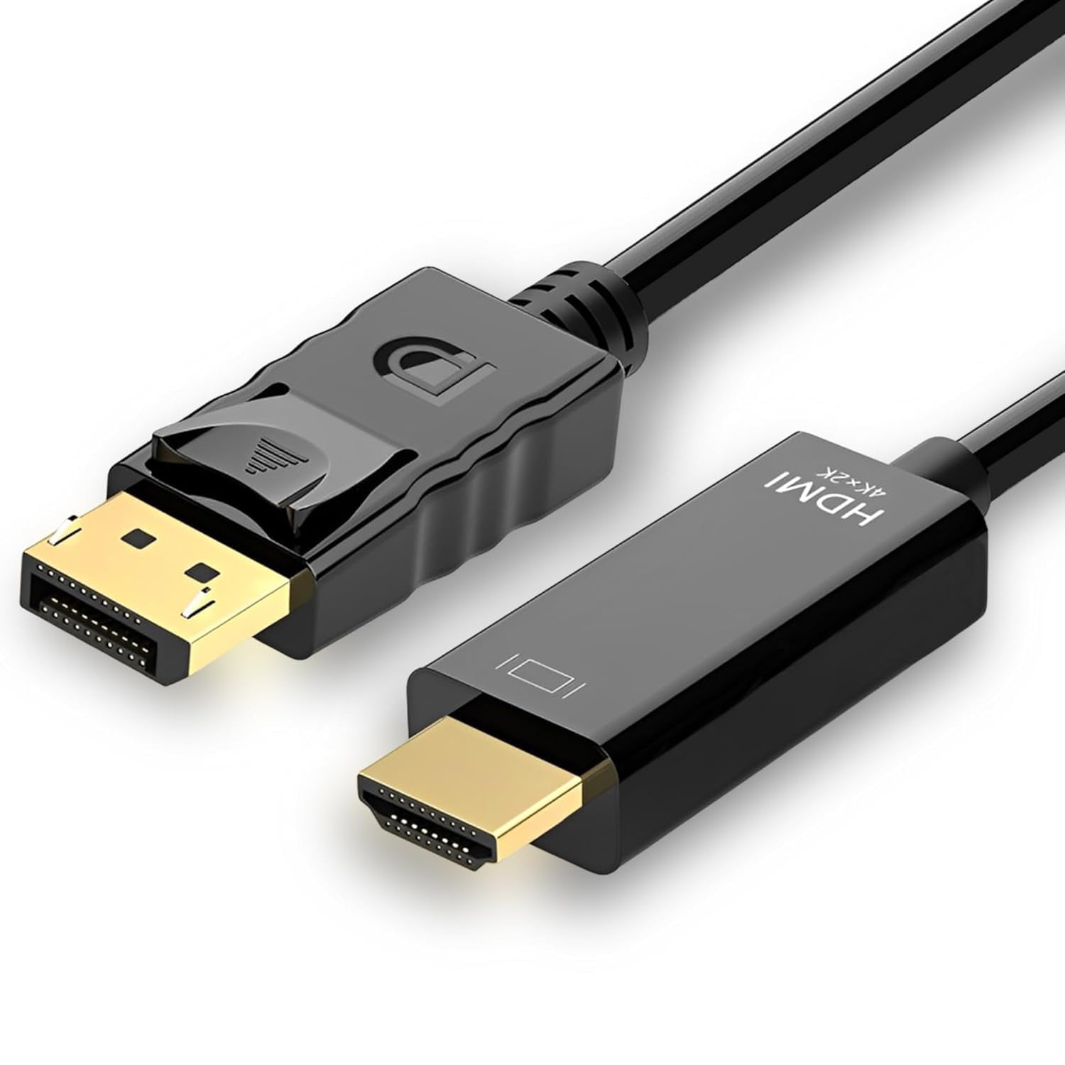 4K 60Hz Displayport to HDMI Cable 6ft, NOT HDMI to Displayport Adapter, Display Port to HDMI Cable for Dell Lenovo HP Laptop Desktop PC Monitor TV GPU NVIDIA AMD, DP to HDMI Adapter Cord