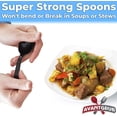 thumbnail image 2 of Extra Sturdy, Pro-Grade Plastic Soup Spoons 50 CT. Black, Heavy Duty Recyclable Utensils for Soups, Stews, Chili and Gumbo. Heavyweight Round Spoon is Perfect for Restaurants, Diners and Catering, 2 of 4
