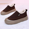 thumbnail image 5 of Men's Warm Platform Cotton Shoes Comfortable Plush Slip On Sneakers Fleece Lined Non Slip Short Chelsea Boots Brown Size 6.5, 5 of 9