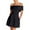 Black, variant on Elegant Off Shoulder Mini Dress Women Slash Neck Sleeveless Backless A-line Evening Dresses Party Dresses Black L