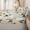 thumbnail image 5 of Homewish Rustic Hunting Dog Zipper Full Size Comforter Sets with Fitted Sheet and 2 Pillowcases,Vintage Mallard Duck Zipper Bedding Set,Beige,Light Gray Reversible,4pcs, 5 of 8