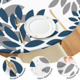 thumbnail image 4 of Floral Print Round Tablecloth with Elastic Band, Decorative Stretch Fit Cover for 38-42 Inch Round Tables, Bohemian Design for Dining Decor, 4 of 7