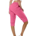 thumbnail image 4 of Beugl Womens Shorts Clearance, Capri Pants for Women Joggers with Pockets Stretchy Lightweight Sweatpants Workout Yoga Running Athletic Pants Workout Shorts Women Biker Shorts Women Hot Pink S, 4 of 7