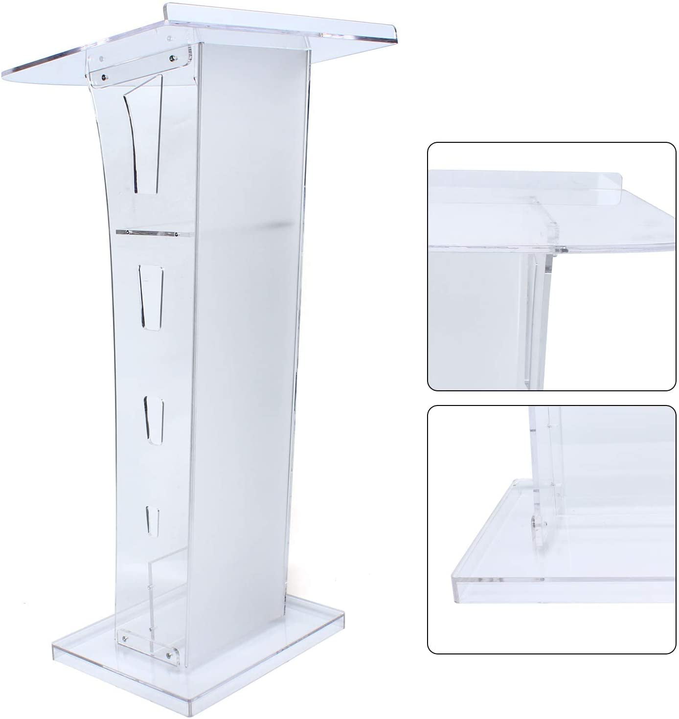 LOYALHEARTDY Acrylic Transparent Welcome Lifting Podium Adjusted Acrylic Conference Pulpit Acrylic Podium Clear Church Lectern Pulpit for Speeches Opening Ceremonies and Celebrations 