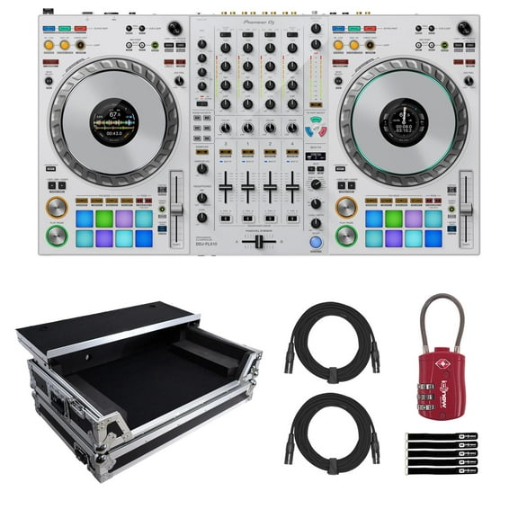Pioneer DJ DDJ-FLX10-W 4-Channel DJ Controller White with Road Case Package