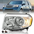 thumbnail image 5 of For 2009-2011 Honda Pilot Black Amber Halogen Headlights Assembly Pair, 5 of 14