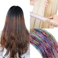 thumbnail image 2 of Benehair Hair Tinsel 48" 1200 Strands Sparkling Party Tinsel Hair Extensions Highlights Multi-Colors Synthetic Hair Streak Bling, 2 of 7