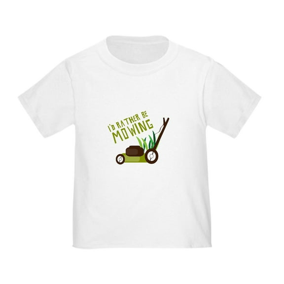 CafePress - Rather Be Mowing T Shirt - Cute Toddler T-Shirt, 100% Cotton