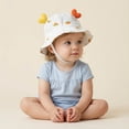 thumbnail image 2 of Oiyii Infant Girls Cute Sun Hats Heart‑Ornament Rainbow‑Printed Bucket Hats, Wh2, 2 of 4