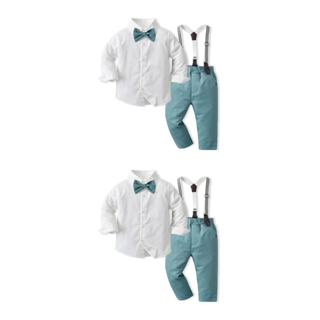 Sonducket Ceremonia Evento Niños Camisa de manga larga Conjunto de pantalón general Fiesta Respetuoso con la piel Niños Tops Pantalones Regalo Type18 NO18