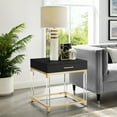 thumbnail image 5 of Jerome End Table Modern High Gloss Acrylic Legs Metal Frame 24x24 Inches, 5 of 12