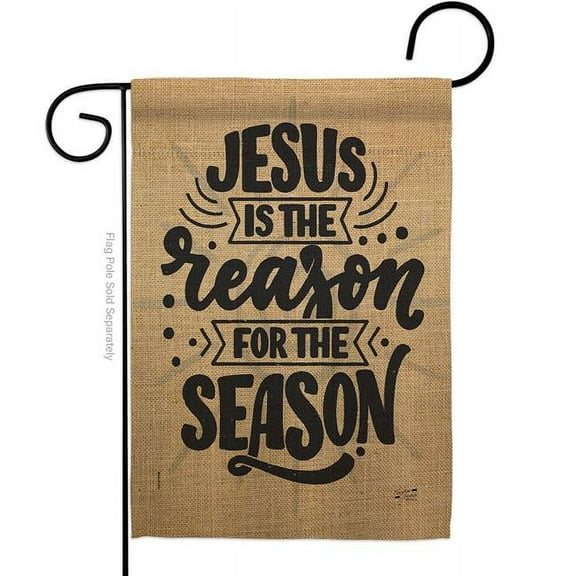 Angeleno Heritage G135199-BO 13 x 18.5 in. Jesus the Reason Garden Flag with Winter Nativity Double-Sided Decorative Vertical Flags House Decoration Banner Yard Gift