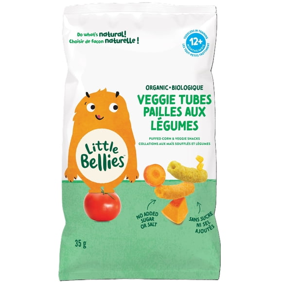 Little Bellies Organic Veggie Tube Puffed Corn & Veggie Snacks 12+ Months, 35gr