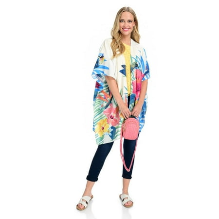

Kate & Mallory® Printed Cotton Kimono & Faux Leather Crossbody