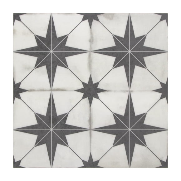 Pisos de vinilo Peel & Stick SPC Black Star Encaustic, 9 x 9 pulgadas