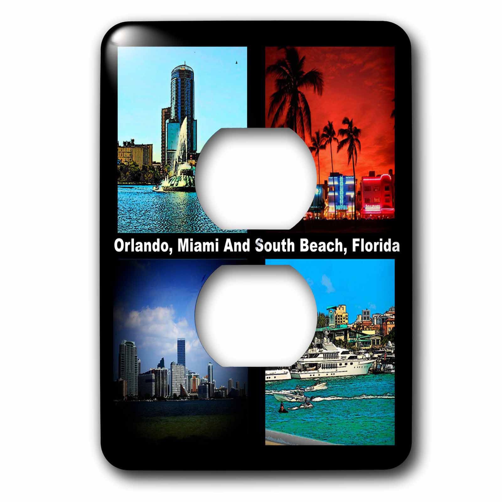 3dRose lsp_30727_6 Two Plug Outlet Cover with Sanibel Beach Awaits