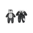 thumbnail image 2 of RUINIXCW Toddler Baby Halloween Wolf Fashion Long Sleeve Fuzzy Zip Up Hooded Jumpsuit, 2 of 8