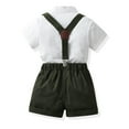 thumbnail image 3 of WOYY Infant Boys Outfits Short Sleeve Button-Down Shirt Suspenders Shorts Set, Sizes 18-24M, 3 of 3