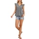 thumbnail image 2 of Blusa de cuadros de verano para mujeres, sin mangas, cuello en V, blusa casual peplum, tops M negro, 2 of 6