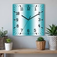 thumbnail image 6 of Turquoise White Ombre Wooden Wall Clock Silent Non Ticking, Abstract Art Modern Teal Gradient Square Wall Clocks Battery Operated, Decor Clock for Home Office, Living Room, Kitchen, 10 Inch, 6 of 9