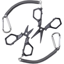 Fishing Scissors Braid Line Cutter with Coiled Lanyard for Freshwater/Saltwater(2 Pcs)