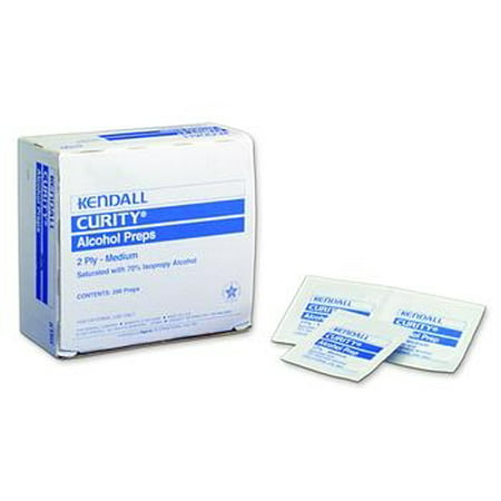 Kendall 5750 Curity Sterile Alcohol Prep Pads, Medium, 2-Ply, 200 per Box