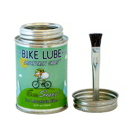 Eco Sheep MOUNTAIN SHEEP 3.5 oz- Sheep Oil Based Biodegradable Bike Chain Lube for Mountain and MTB Bikes - Eco and Earth-friendly - Includes Incredible Brush Applicator in an Eco-friendly Metal