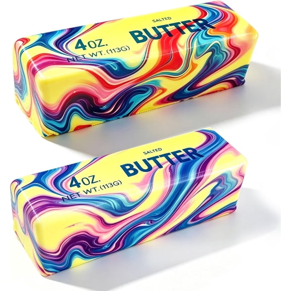 2 Packs Slow Rising Butter Squishy, Squishies Butter Squeeze Toys Pack Sensory Stress Relief Soft & Stretchy Fidget Toys for Party Favors Squishy Butter