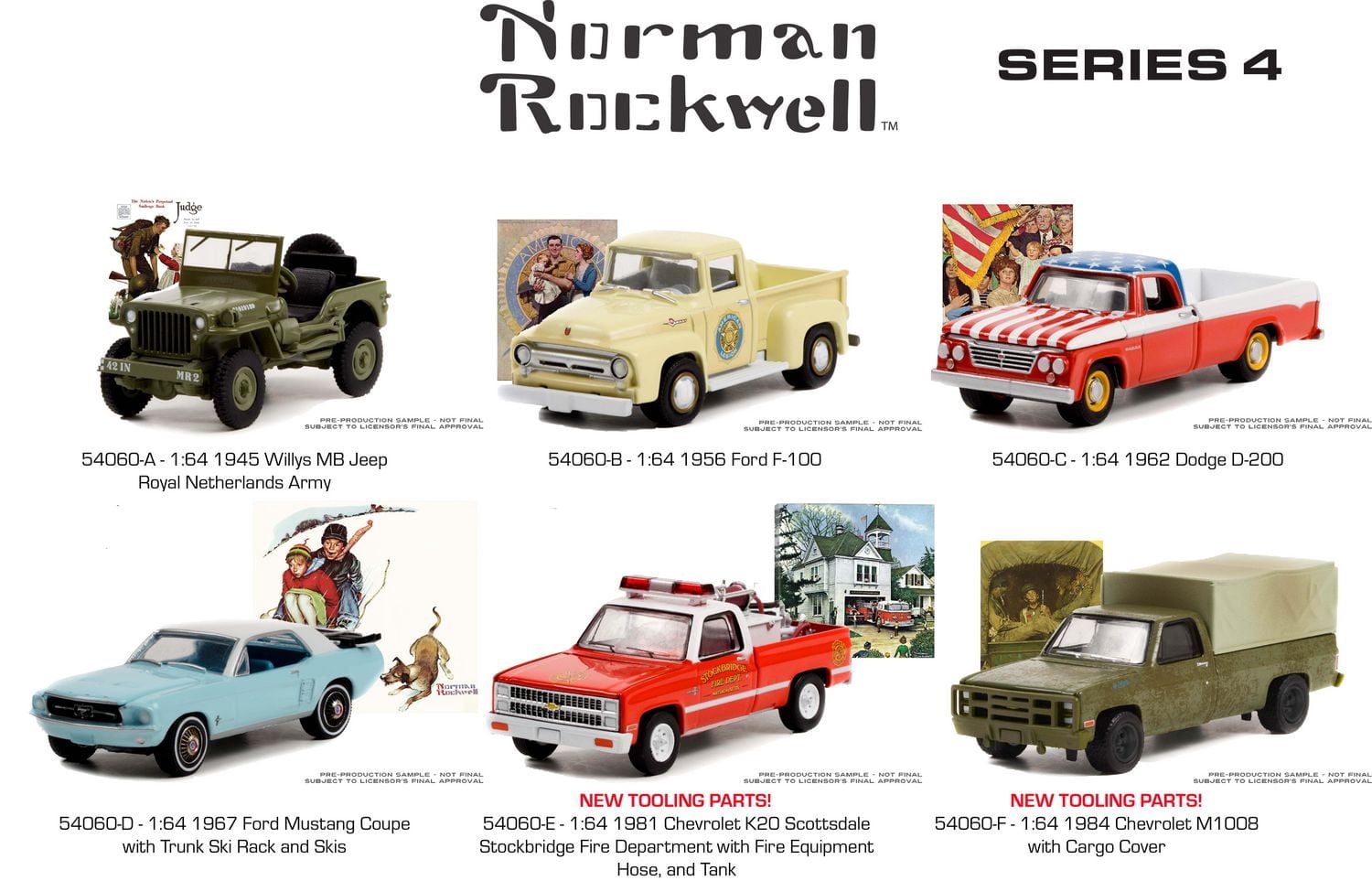1:64 GreenLight Norman Rockwell Die-Cast Vehicles Series 4
