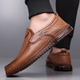 thumbnail image 6 of Mens Handmade Leather Slip On Loafers Casual Lightweight Soft Non Slip Walking Shoes for Driving Daily Work Office, 6 of 7