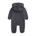 thumbnail image 5 of Baby Jumpsuit Baby Snowsuits Winter Fleece Romper with Hood Newborn Bear Snowsuit Boy and Girl One Piece Suit for 0-12 Months, Grey, 6-9 Months, 5 of 7