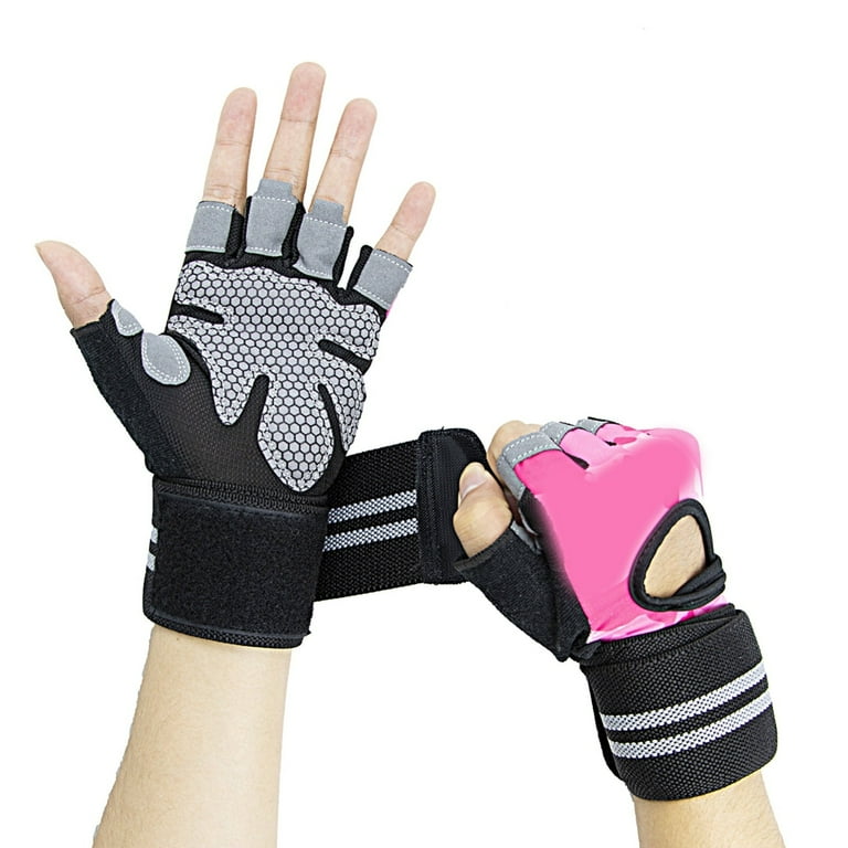 Pink Gloves Mittens Workout Gloves for Men and Women Fingerless