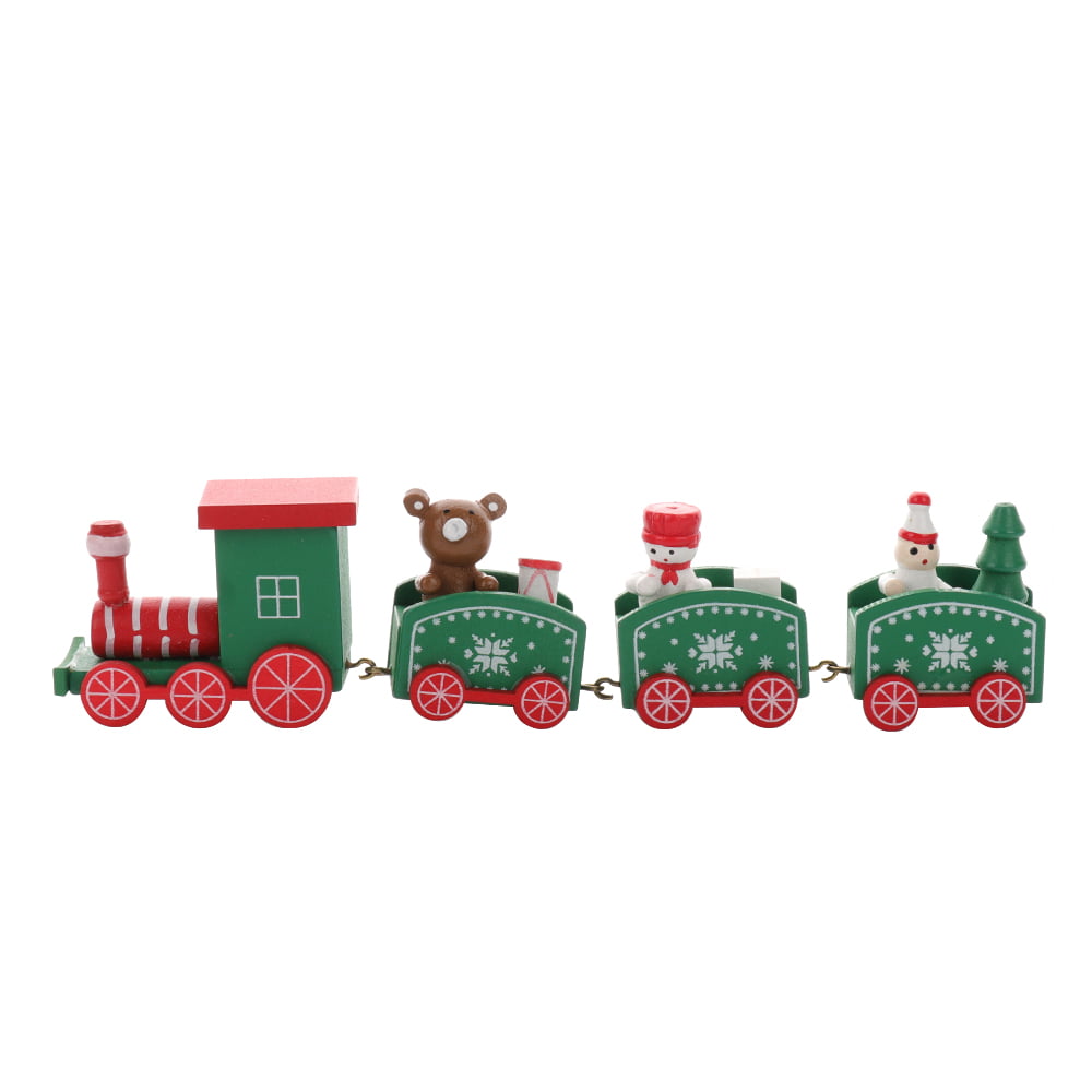 Christmas Train Painted Wooden Christmas Decoration Kid Toys Gift ...