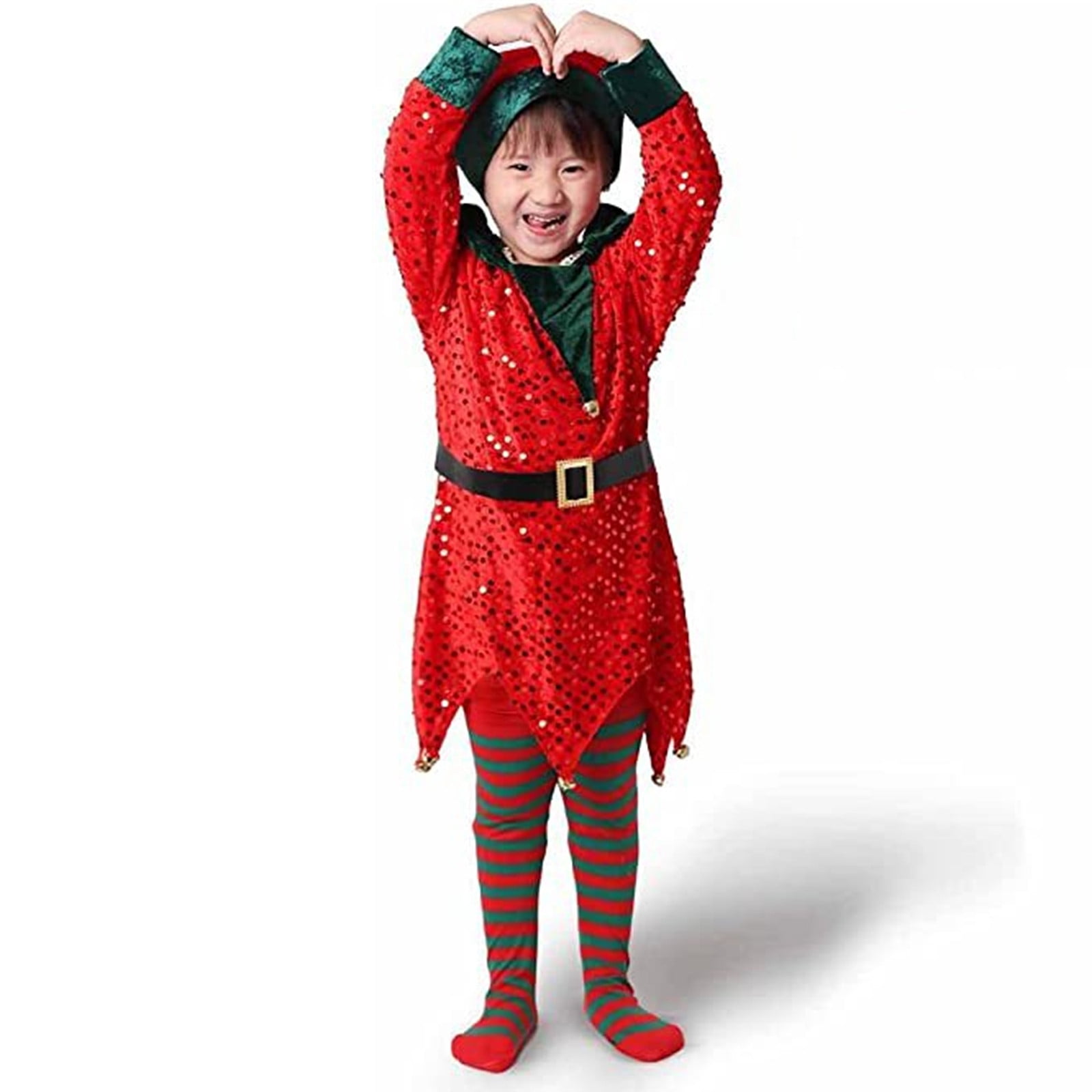 Kids Elf Costume with Hat Christmas Outfits Christmas Suits 7-8