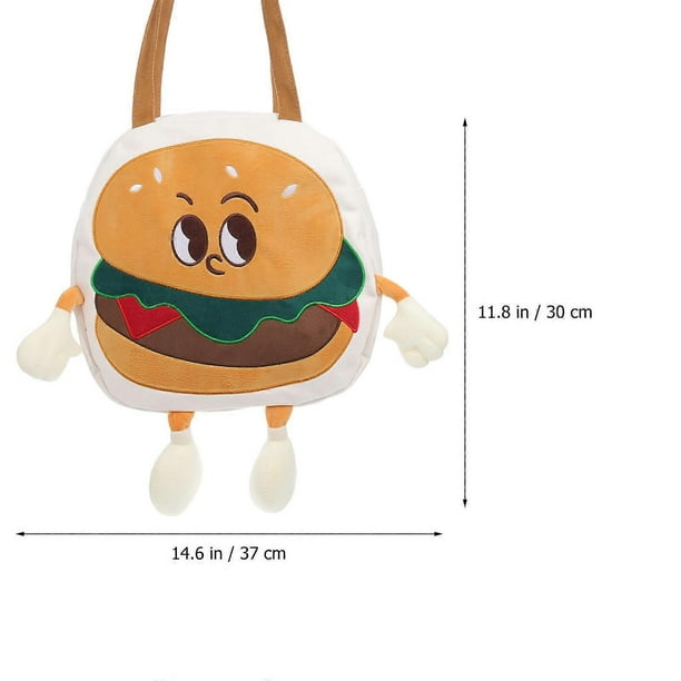 Funny Hamburger Single Shoulder Bag Canvas Tote for Women Girl for Storage