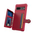thumbnail image 3 of SaniMore Multi-functional Case for Google Pixel 7 6.3" 2022, Rugged PC Shell Leather Button Flip Card Pocket Stand Feature Magnetic Car Mount Shockproof Anti-drop Heavy Duty Protective Case, Red, 3 of 7