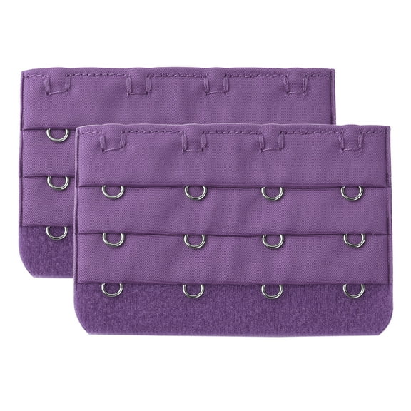 INSPIRE CHIC Women's 3 Rows 4 Hooks Bra Extenders Straps Extension Burgundy 3 Rows 4 Hooks 2 Pcs