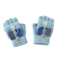thumbnail image 2 of Guantes de invierno para niños con medio dedo y tejido de punto, cálidos, con C, 2 of 3