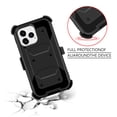 thumbnail image 4 of FIEWESEY for iPhone 13 Pro Case, Heavy Duty Shock-Absorption/High Impact Resistant Armor Holster Defender Case with Kickstand Swivel Belt Clip Holster for Apple iPhone 13 Pro(Black), 4 of 6