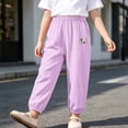 thumbnail image 6 of Krdevn Children Thin Cotton Linen Casual Pants, Ankle Band Elastic Waist Outdoor Summer Trousers,Purple, 6 of 8