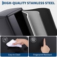 thumbnail image 5 of Slim Trash Can with Lid, 12 Gal (45 L) Stainless Steel Kitchen Garbage Can with Inner Bucket and Step On Foot Pedal, Narrow Metal Trash Bin, Black, 5 of 7