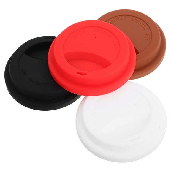 Masteelf 4pcs Coffee Mug Lids Reusable Silicone Travel Mug Lids Silicone Cup Cover Silicone Drinking Lid Cup Lids Reusable Coffee Cup Covers