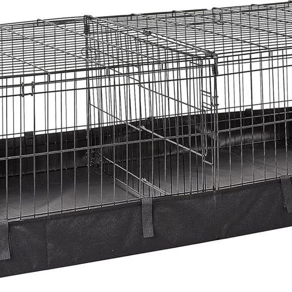 Leakproof Canvas Bottom Guinea Pig Pet Cage with Divider Set, Black