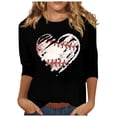thumbnail image 2 of YLHFASHION T-shirt pour Femmes « Baseball Mom », T-shirt Graphique Cœur de Baseball, Haut Drôle à Manches Courtes, Liquidation à 50 % de Rabais, T-shirt à Manches Longues pour Femmes, 2 of 5