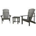 thumbnail image 2 of Vifah Renaissance 3 Pièces Patio Adirondack Conversation Mis en Gris, 2 of 8
