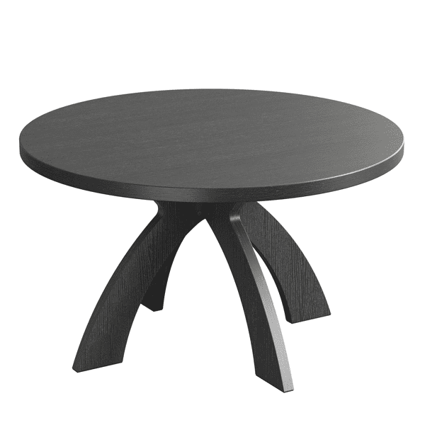 Round Coffee Table, 31.5 Inch Circular Center Table with Curved Cross Legs, Melamine Laminated MDF Accent Table for Living Room, Apartment, Black